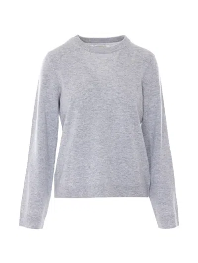 Zadig & Voltaire Cara Leather-patch Sweater In Gray