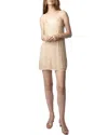 Zadig & Voltaire Caro Mousseline Brod Dress In Gold
