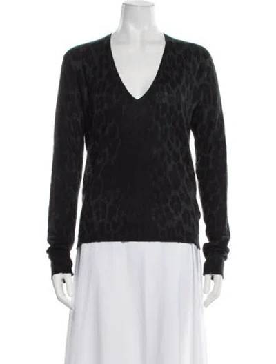 Pre-owned Zadig & Voltaire Cashmere Animal Print Sweater In Black