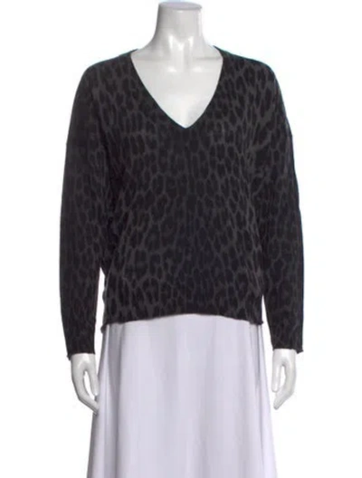 Pre-owned Zadig & Voltaire Cashmere Animal Print Sweater In Black