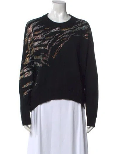 Pre-owned Zadig & Voltaire Cashmere Animal Print Sweater In Black