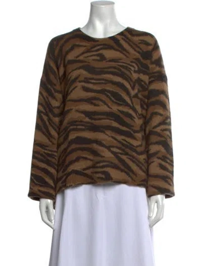 Pre-owned Zadig & Voltaire Cashmere Animal Print Sweater In Black/neutrals