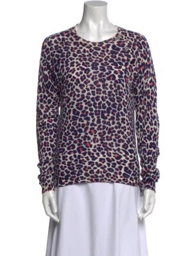 Pre-owned Zadig & Voltaire Cashmere Animal Print Sweater In Blue