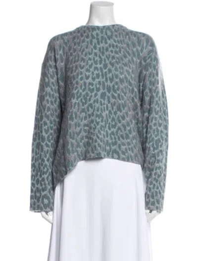 Pre-owned Zadig & Voltaire Cashmere Animal Print Sweater In Blue