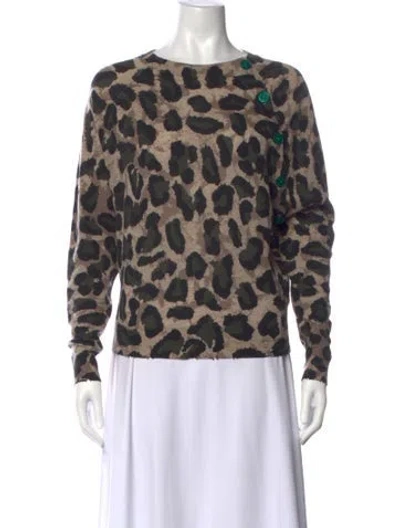 Pre-owned Zadig & Voltaire Cashmere Animal Print Sweater In Brown