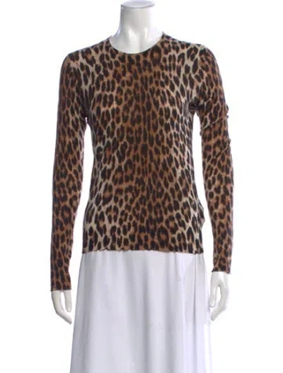 Pre-owned Zadig & Voltaire Cashmere Animal Print Sweater In Brown