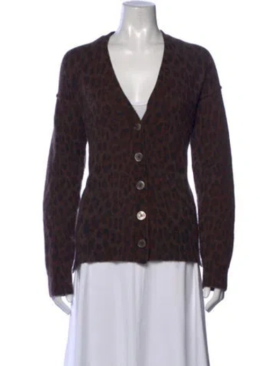 Pre-owned Zadig & Voltaire Cashmere Animal Print Sweater In Brown
