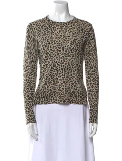 Pre-owned Zadig & Voltaire Cashmere Animal Print Sweater In Gray