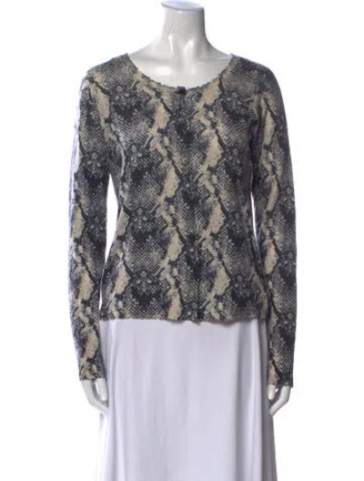 Pre-owned Zadig & Voltaire Cashmere Animal Print Sweater In Gray
