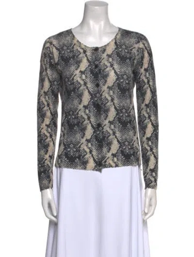 Pre-owned Zadig & Voltaire Cashmere Animal Print Sweater In Gray