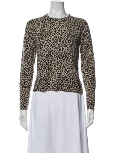 Pre-owned Zadig & Voltaire Cashmere Animal Print Sweater In Gray