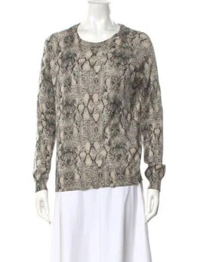 Pre-owned Zadig & Voltaire Cashmere Animal Print Sweater In Neutral