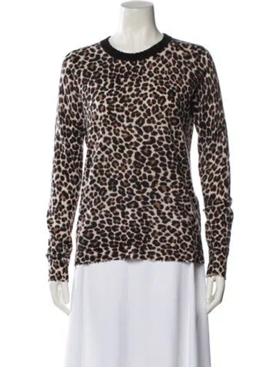 Pre-owned Zadig & Voltaire Cashmere Animal Print Sweater In Neutral