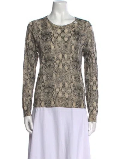 Pre-owned Zadig & Voltaire Cashmere Animal Print Sweater In Neutral