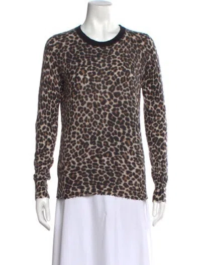 Pre-owned Zadig & Voltaire Cashmere Animal Print Sweater In Neutral