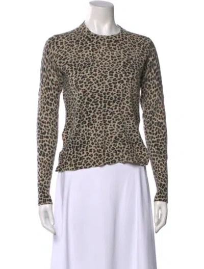 Pre-owned Zadig & Voltaire Cashmere Animal Print Sweater In Neutral