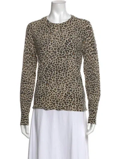 Pre-owned Zadig & Voltaire Cashmere Animal Print Sweater In Neutrals