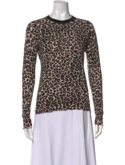 Pre-owned Zadig & Voltaire Cashmere Animal Print Sweater In Neutrals