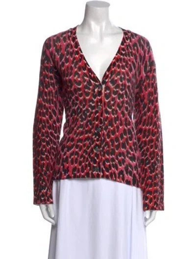 Pre-owned Zadig & Voltaire Cashmere Animal Print Sweater In Red