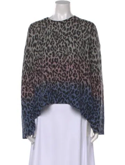 Pre-owned Zadig & Voltaire Cashmere Animal Print Sweater In White
