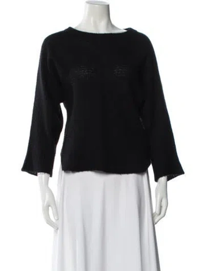 Pre-owned Zadig & Voltaire Cashmere Bateau Neckline Sweater In Black
