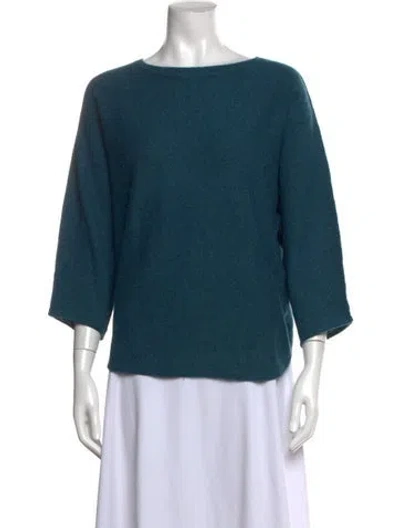 Pre-owned Zadig & Voltaire Cashmere Bateau Neckline Sweater In Blue