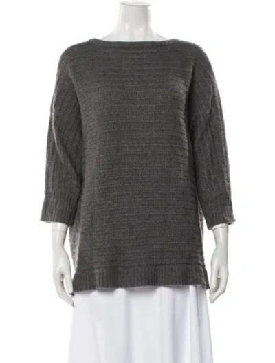 Pre-owned Zadig & Voltaire Cashmere Bateau Neckline Sweater In Gray