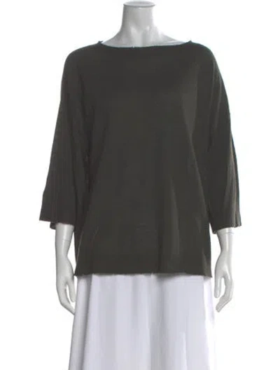 Pre-owned Zadig & Voltaire Cashmere Bateau Neckline Sweater In Green