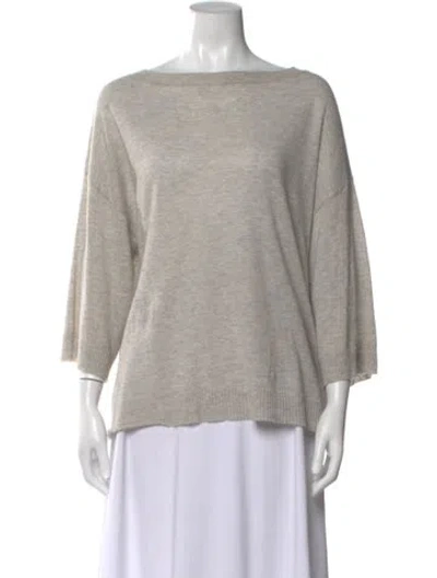 Pre-owned Zadig & Voltaire Cashmere Bateau Neckline Sweater In Neutral