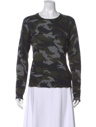 Pre-owned Zadig & Voltaire Cashmere Camouflage Print Sweater In Black