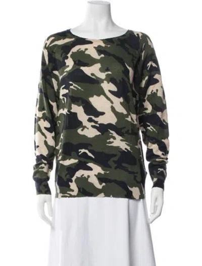 Pre-owned Zadig & Voltaire Cashmere Camouflage Print Sweater In Green