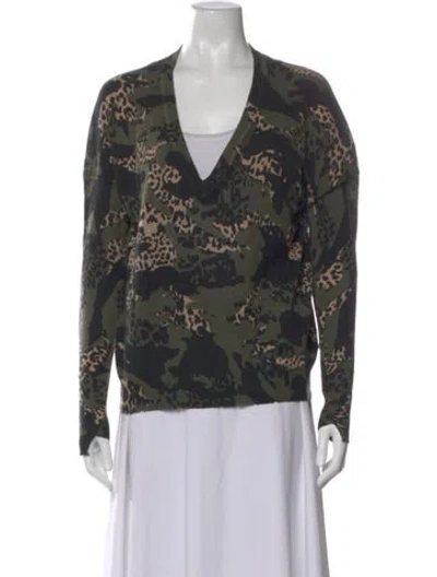 Pre-owned Zadig & Voltaire Cashmere Camouflage Print Sweater In Multi