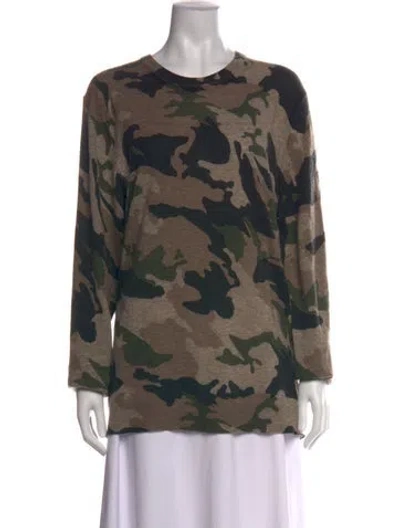 Pre-owned Zadig & Voltaire Cashmere Camouflage Print Sweater In Neutral