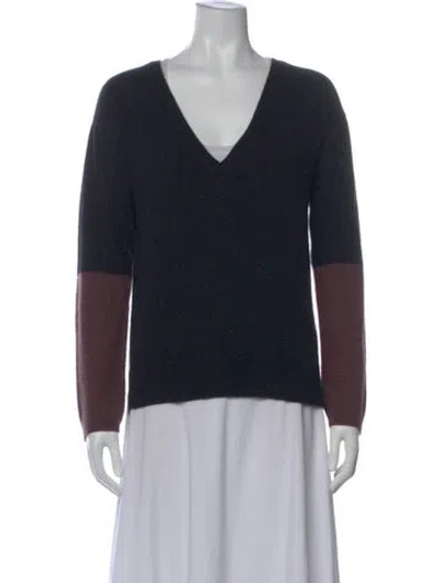 Pre-owned Zadig & Voltaire Cashmere Colorblock Pattern Sweater In Black