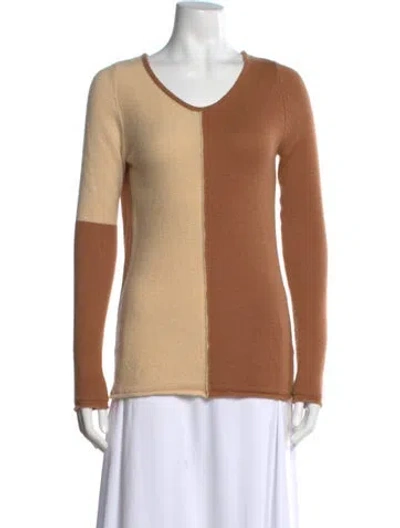 Pre-owned Zadig & Voltaire Cashmere Colorblock Pattern Sweater In Neutrals