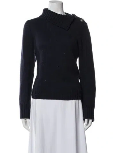 Pre-owned Zadig & Voltaire Cashmere Cowl Neck Sweater In Blue