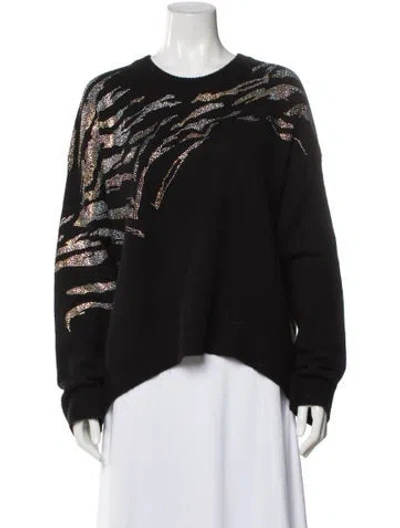Pre-owned Zadig & Voltaire Cashmere Crew Neck Sweater In Black