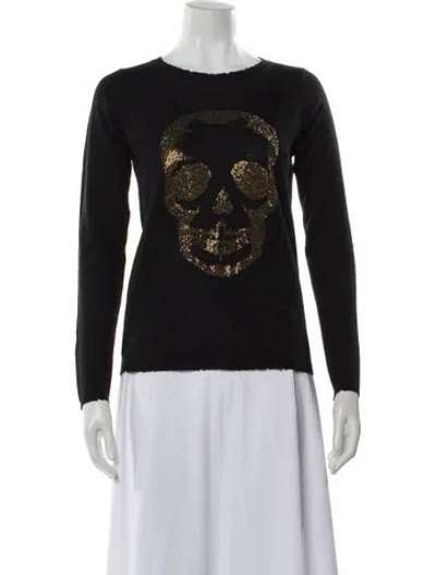 Pre-owned Zadig & Voltaire Cashmere Crew Neck Sweater In Black