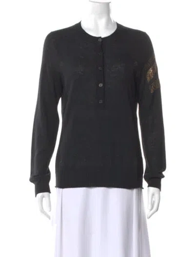 Pre-owned Zadig & Voltaire Cashmere Crew Neck Sweater In Black