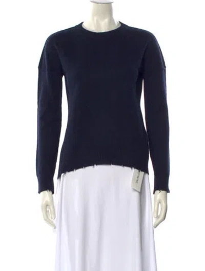 Pre-owned Zadig & Voltaire Cashmere Crew Neck Sweater In Blue