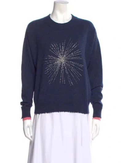 Pre-owned Zadig & Voltaire Cashmere Crew Neck Sweater In Blue