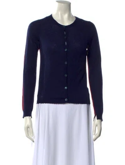 Pre-owned Zadig & Voltaire Cashmere Crew Neck Sweater In Blue