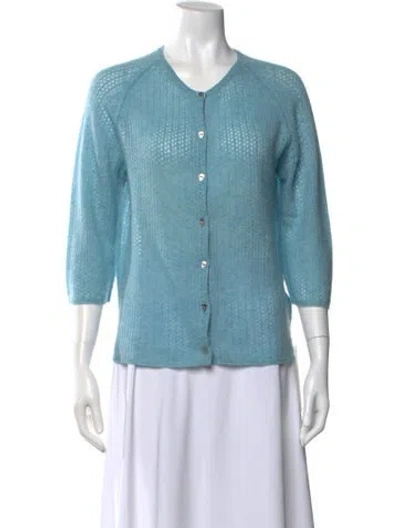 Pre-owned Zadig & Voltaire Cashmere Crew Neck Sweater In Blue