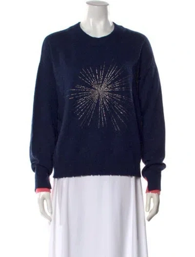 Pre-owned Zadig & Voltaire Cashmere Crew Neck Sweater In Blue