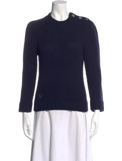 Pre-owned Zadig & Voltaire Cashmere Crew Neck Sweater In Blue