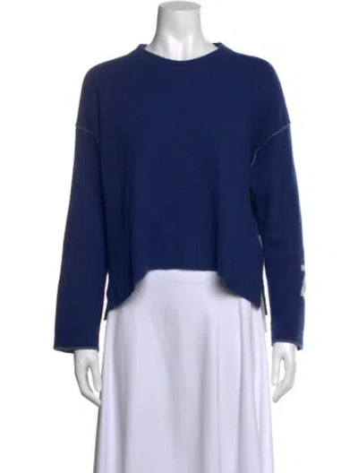 Pre-owned Zadig & Voltaire Cashmere Crew Neck Sweater In Blue