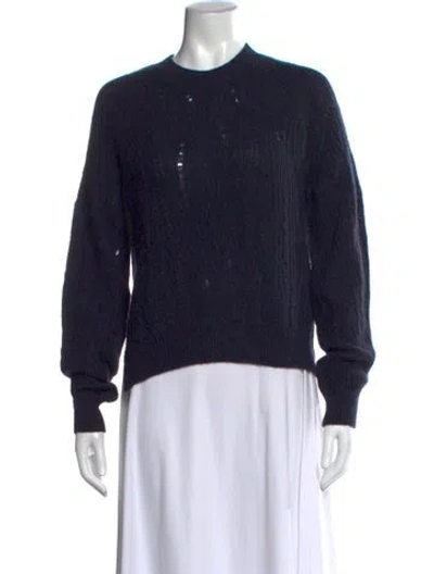 Pre-owned Zadig & Voltaire Cashmere Crew Neck Sweater In Blue