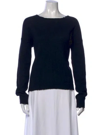 Pre-owned Zadig & Voltaire Cashmere Crew Neck Sweater In Blue