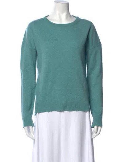 Pre-owned Zadig & Voltaire Cashmere Crew Neck Sweater In Blue
