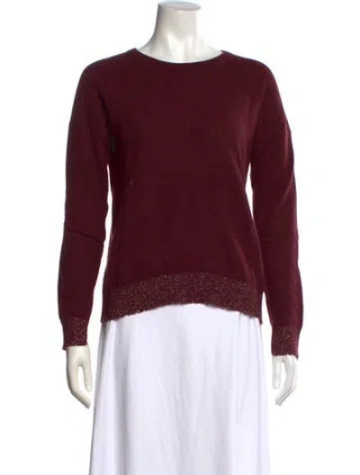 Pre-owned Zadig & Voltaire Cashmere Crew Neck Sweater In Burgundy